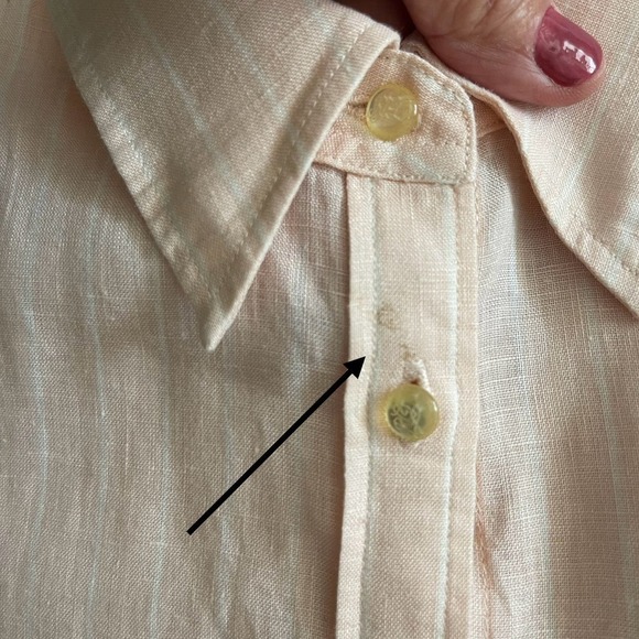 Ralph Lauren Logo Embroidery Women's Linen Shirt Size 1X - Picture 7 of 7
